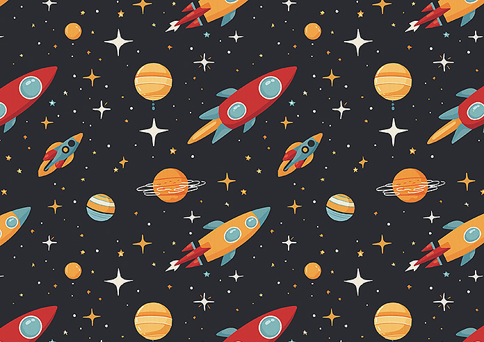 Rocket Adventure, Odyssey - Twist&Fit Roman Blind - Image 7